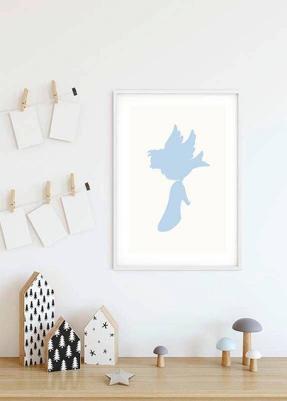 Komar Wanddecoratie Assepoester Bird Wanddecoratie voor de kinderkamer zonder lijst (1 stuk)