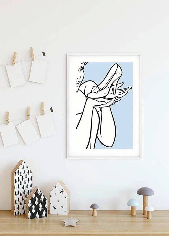 Komar Wanddecoratie Assepoester Glass shoe Wanddecoratie voor de kinderkamer zonder lijst (1 stuk)