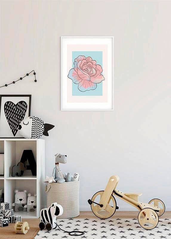 Komar Wanddecoratie Assepoester Roos Wanddecoratie voor de kinderkamer zonder lijst (1 stuk)