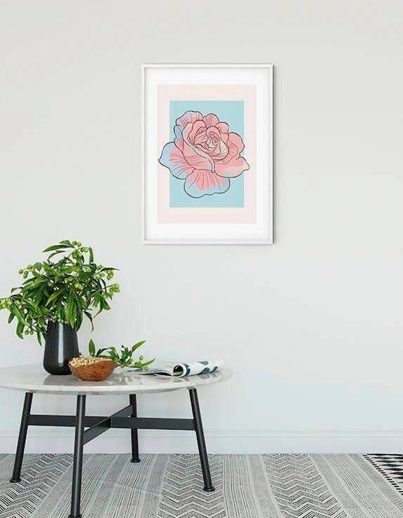 Komar Wanddecoratie Assepoester Roos Wanddecoratie voor de kinderkamer zonder lijst (1 stuk)