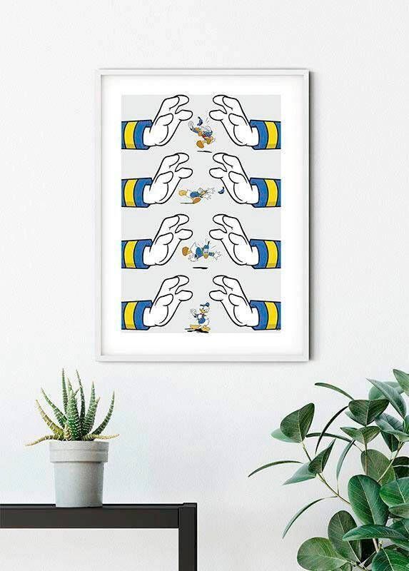Komar Wanddecoratie Donald Duck Hands Wanddecoratie voor de kinderkamer zonder lijst (1 stuk)