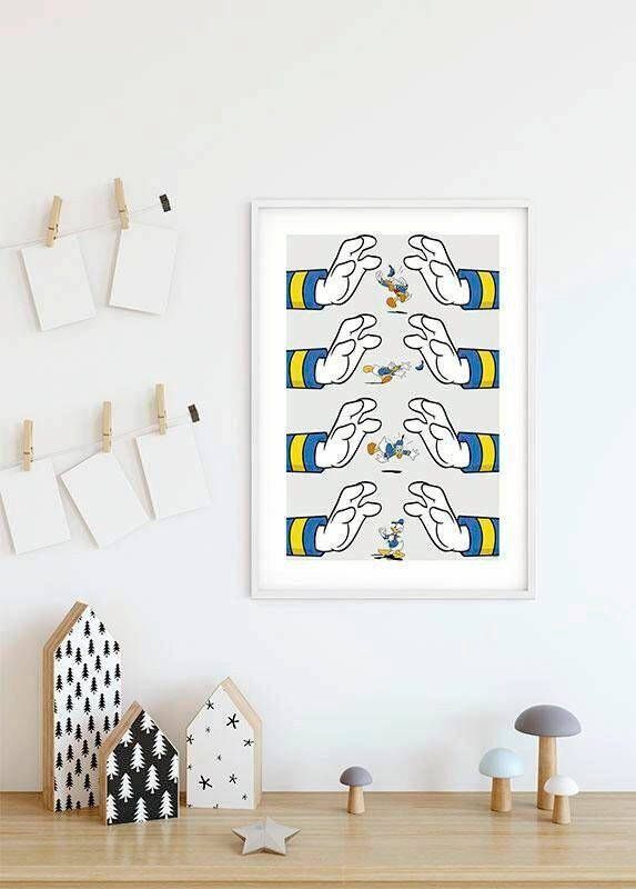 Komar Wanddecoratie Donald Duck Hands Wanddecoratie voor de kinderkamer zonder lijst (1 stuk)