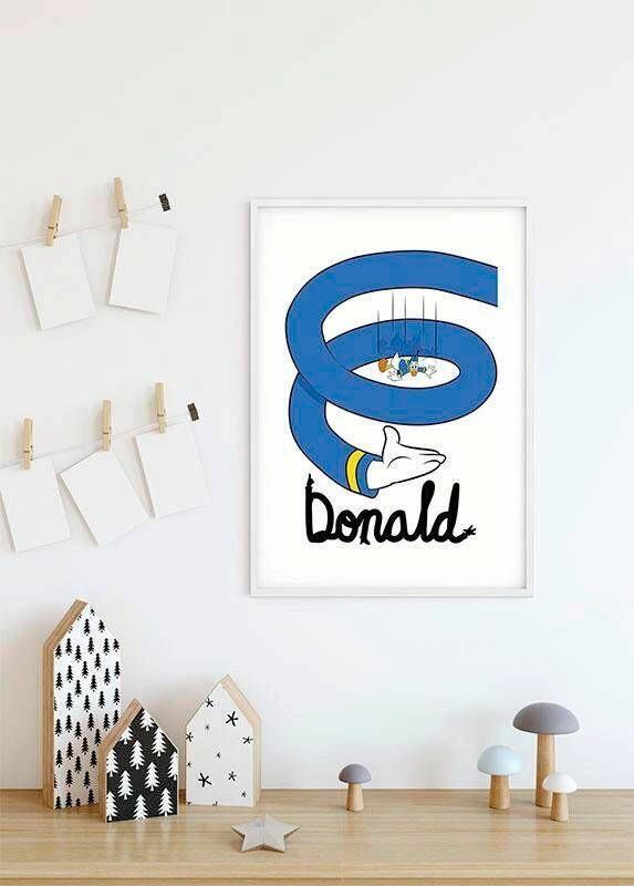 Komar Wanddecoratie Donald Duck spiraal Wanddecoratie voor de kinderkamer zonder lijst (1 stuk)