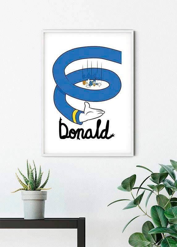 Komar Wanddecoratie Donald Duck spiraal Wanddecoratie voor de kinderkamer zonder lijst (1 stuk)