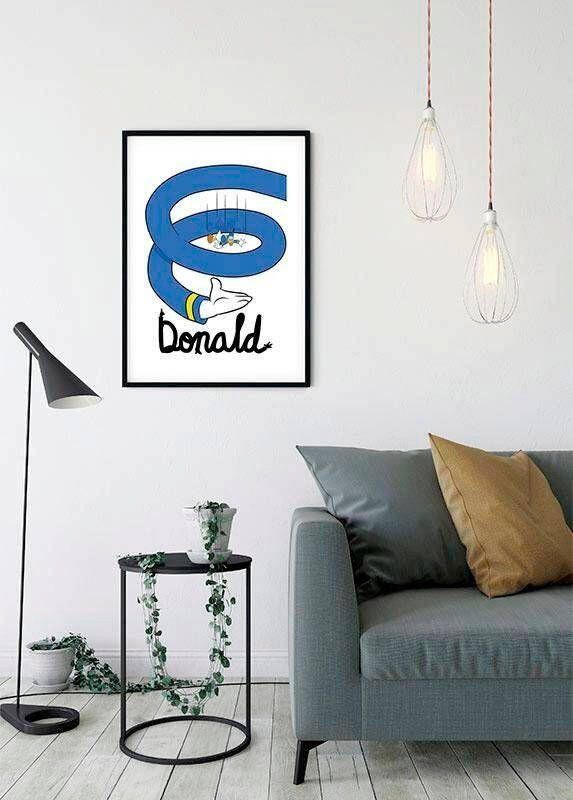 Komar Wanddecoratie Donald Duck spiraal Wanddecoratie voor de kinderkamer zonder lijst (1 stuk)