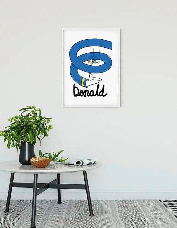 Komar Wanddecoratie Donald Duck spiraal Wanddecoratie voor de kinderkamer zonder lijst (1 stuk)