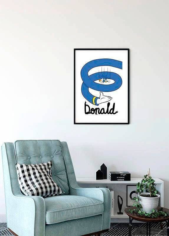 Komar Wanddecoratie Donald Duck spiraal Wanddecoratie voor de kinderkamer zonder lijst (1 stuk)
