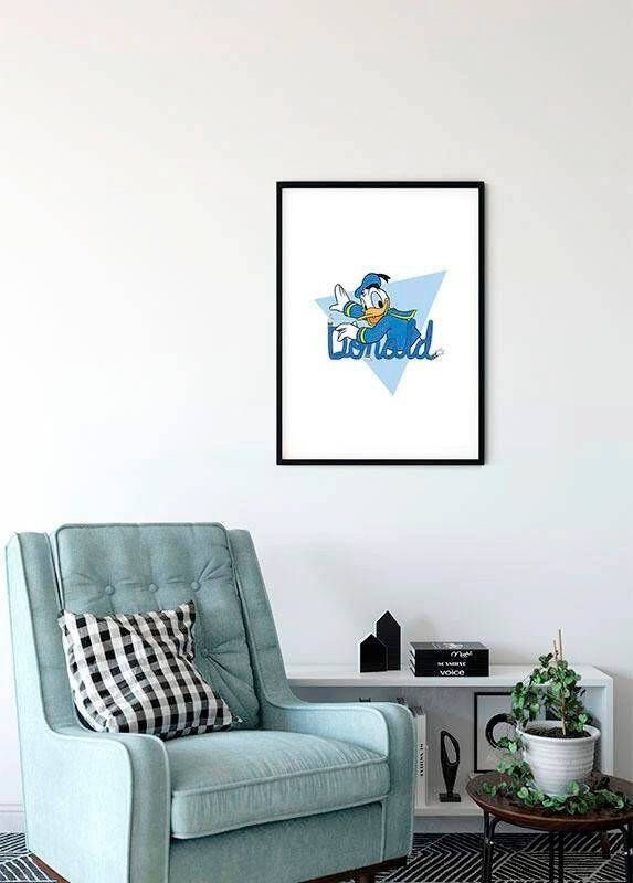 Komar Wanddecoratie Donald Duck Triangle Wanddecoratie voor de kinderkamer zonder lijst (1 stuk)