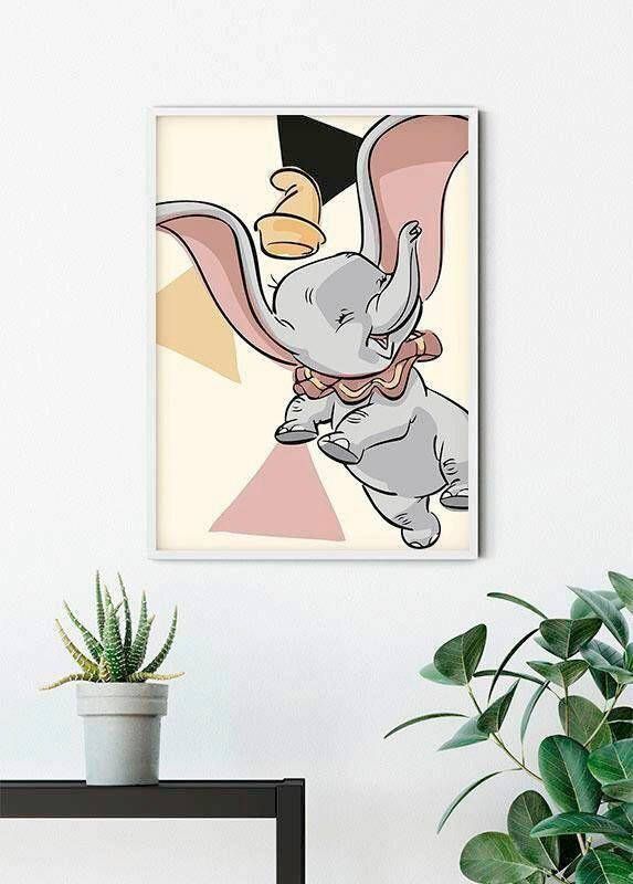 Komar Wanddecoratie Dumbo Angles Wanddecoratie voor de kinderkamer zonder lijst