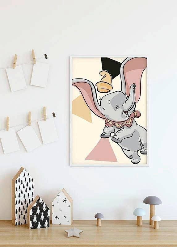 Komar Wanddecoratie Dumbo Angles Wanddecoratie voor de kinderkamer zonder lijst