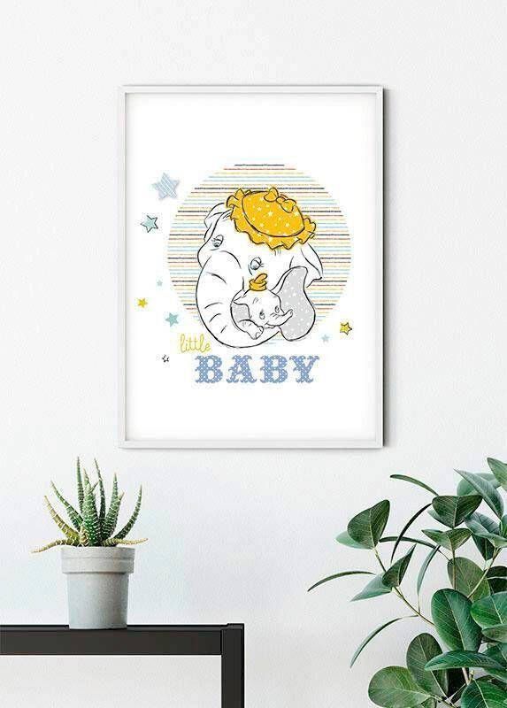 Komar Wanddecoratie Dumbo Little baby Wanddecoratie voor de kinderkamer zonder lijst