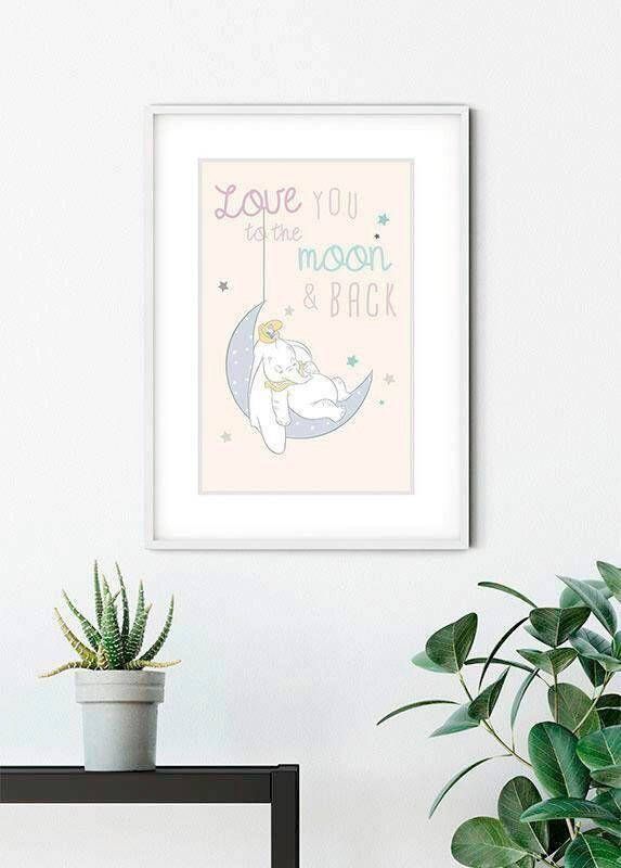 Komar Wanddecoratie Dumbo Moon Wanddecoratie voor de kinderkamer zonder lijst