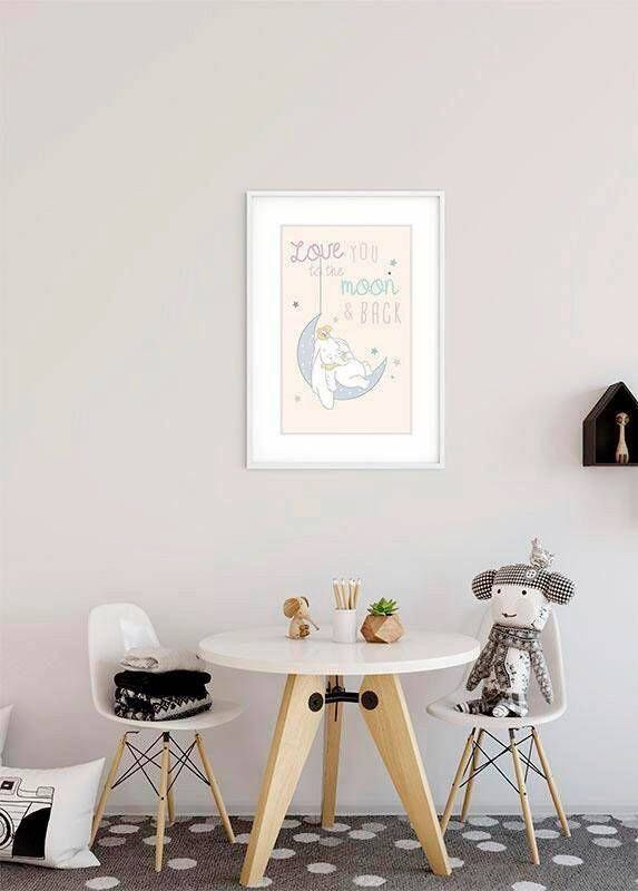 Komar Wanddecoratie Dumbo Moon Wanddecoratie voor de kinderkamer zonder lijst