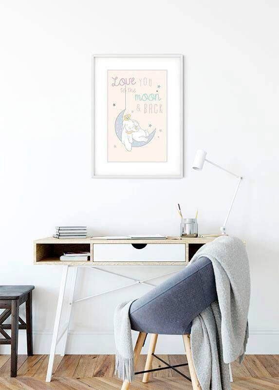 Komar Wanddecoratie Dumbo Moon Wanddecoratie voor de kinderkamer zonder lijst (1 stuk)