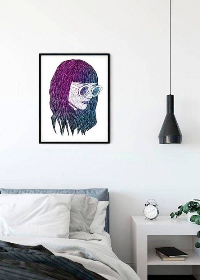 Komar Wanddecoratie Grid violet Wanddecoratie zonder lijst (1 stuk)
