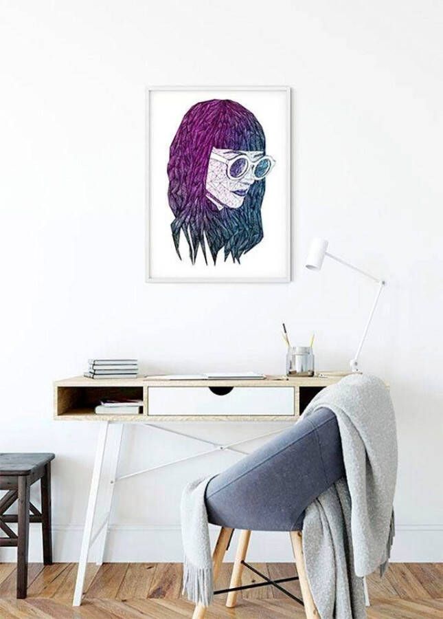 Komar Wanddecoratie Grid violet Wanddecoratie zonder lijst (1 stuk)