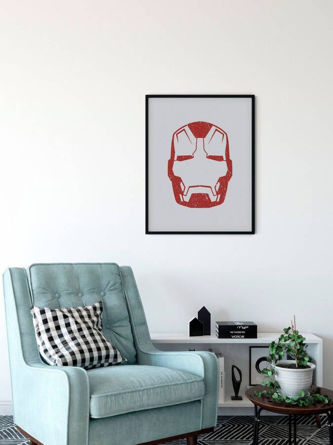 Komar Wanddecoratie Iron Man Helmet MK 43 Wanddecoratie voor de kinderkamer zonder lijst (1 stuk)