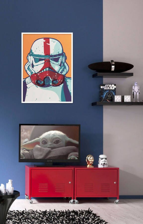 Komar Wanddecoratie Mandalorian Pop Art Stormtrooper Wanddecoratie voor de kinderkamer zonder lijst (1 stuk)