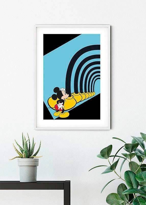 Komar Wanddecoratie Mickey Mouse Foot tunnel Wanddecoratie voor de kinderkamer zonder lijst (1 stuk)