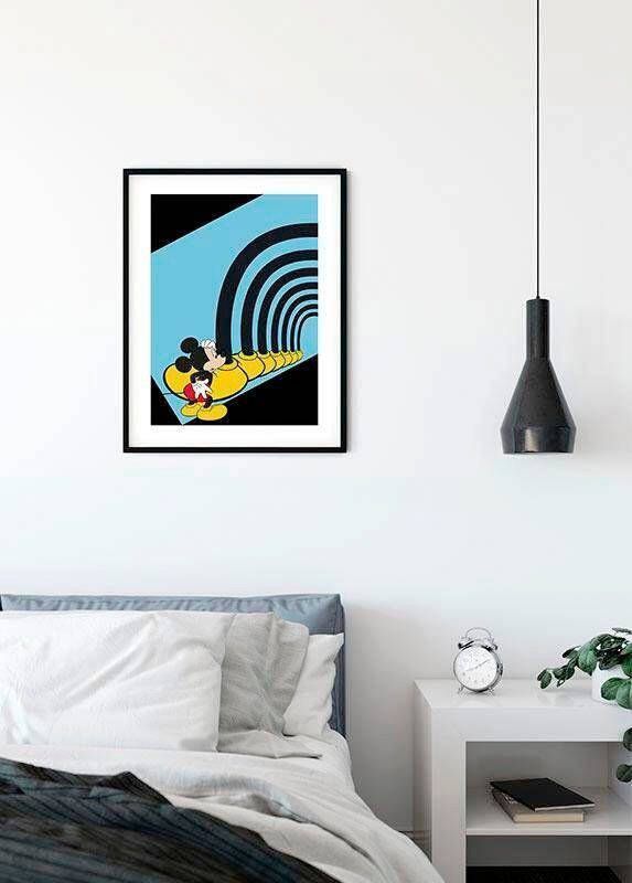 Komar Wanddecoratie Mickey Mouse Foot tunnel Wanddecoratie voor de kinderkamer zonder lijst (1 stuk)