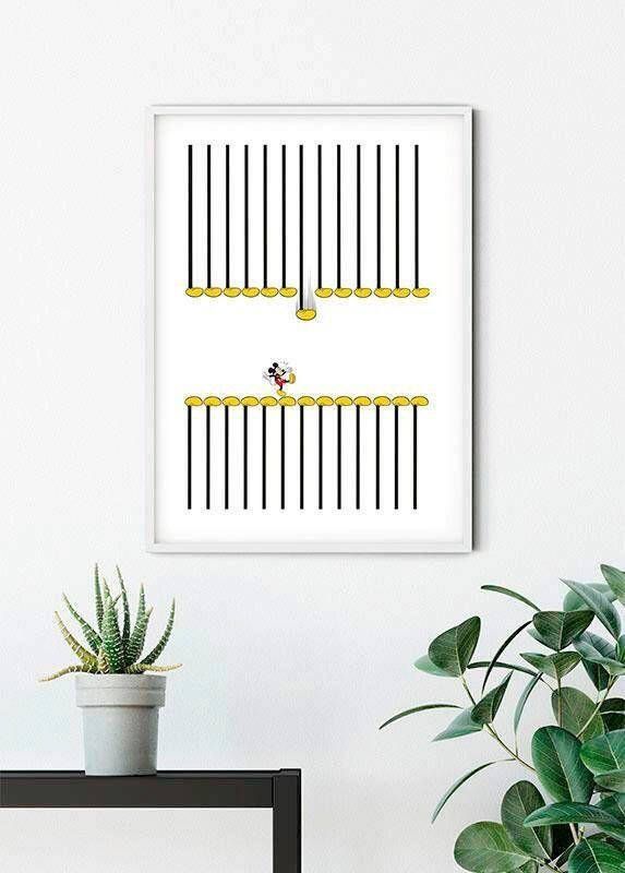 Komar Wanddecoratie Mickey Mouse Footlines Wanddecoratie voor de kinderkamer zonder lijst (1 stuk)