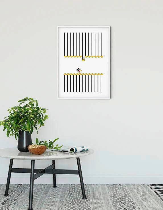 Komar Wanddecoratie Mickey Mouse Footlines Wanddecoratie voor de kinderkamer zonder lijst (1 stuk)