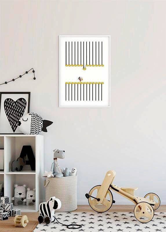Komar Wanddecoratie Mickey Mouse Footlines Wanddecoratie voor de kinderkamer zonder lijst (1 stuk)