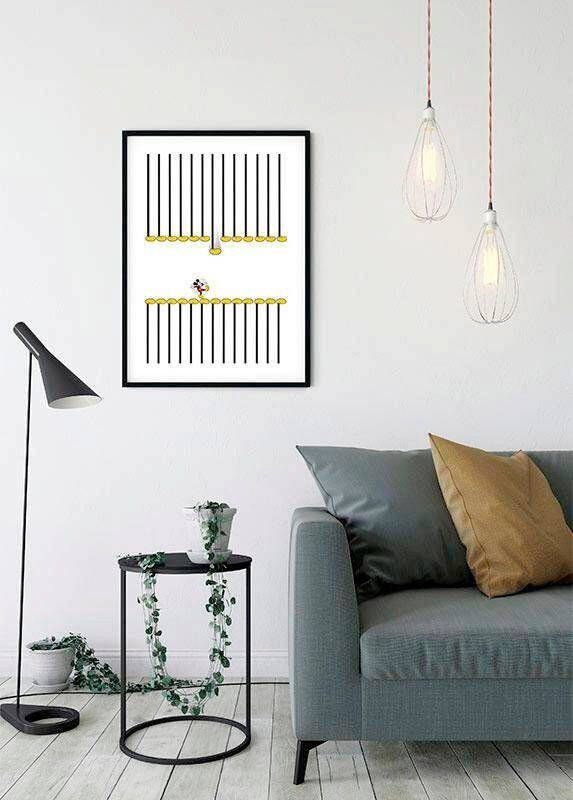Komar Wanddecoratie Mickey Mouse Footlines Wanddecoratie voor de kinderkamer zonder lijst (1 stuk)