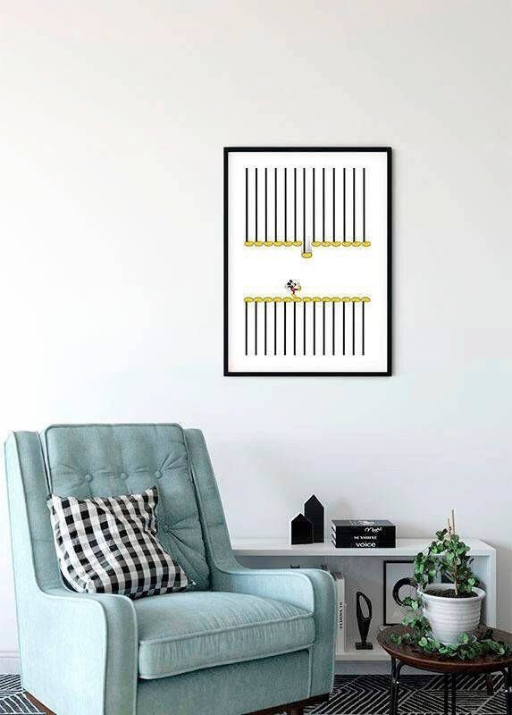 Komar Wanddecoratie Mickey Mouse Footlines Wanddecoratie voor de kinderkamer zonder lijst (1 stuk)