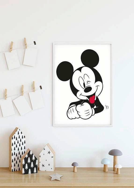 Komar Wanddecoratie Mickey Mouse Funny Wanddecoratie voor de kinderkamer zonder lijst