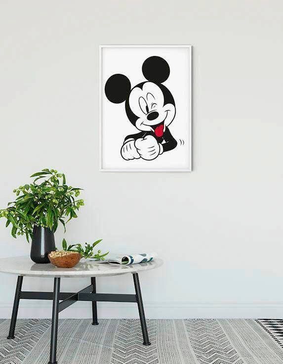 Komar Wanddecoratie Mickey Mouse Funny Wanddecoratie voor de kinderkamer zonder lijst