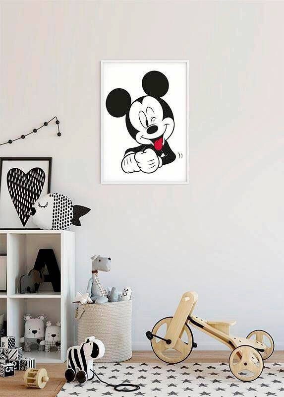 Komar Wanddecoratie Mickey Mouse Funny Wanddecoratie voor de kinderkamer zonder lijst