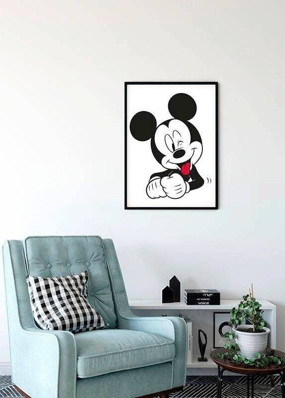 Komar Wanddecoratie Mickey Mouse Funny Wanddecoratie voor de kinderkamer zonder lijst