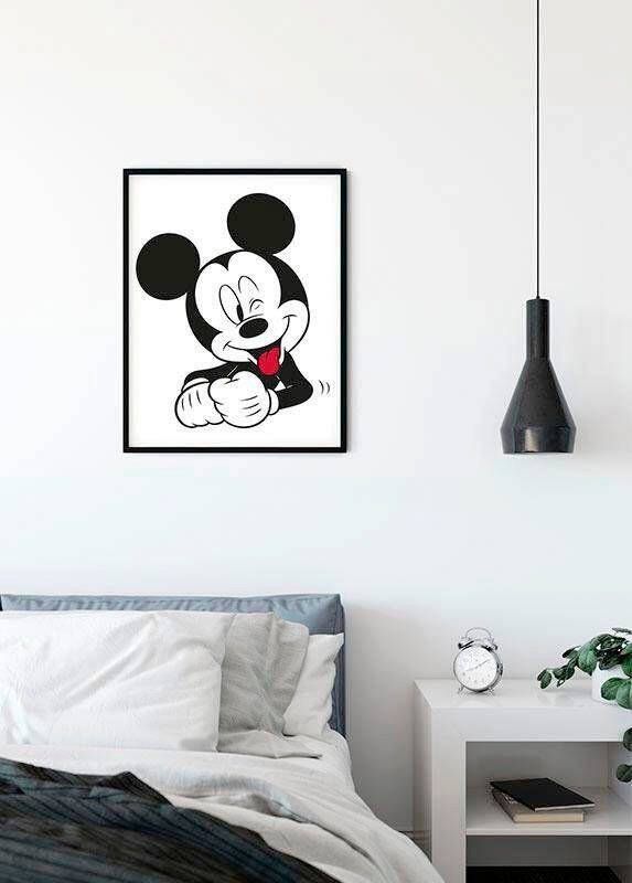 Komar Wanddecoratie Mickey Mouse Funny Wanddecoratie voor de kinderkamer zonder lijst (1 stuk)