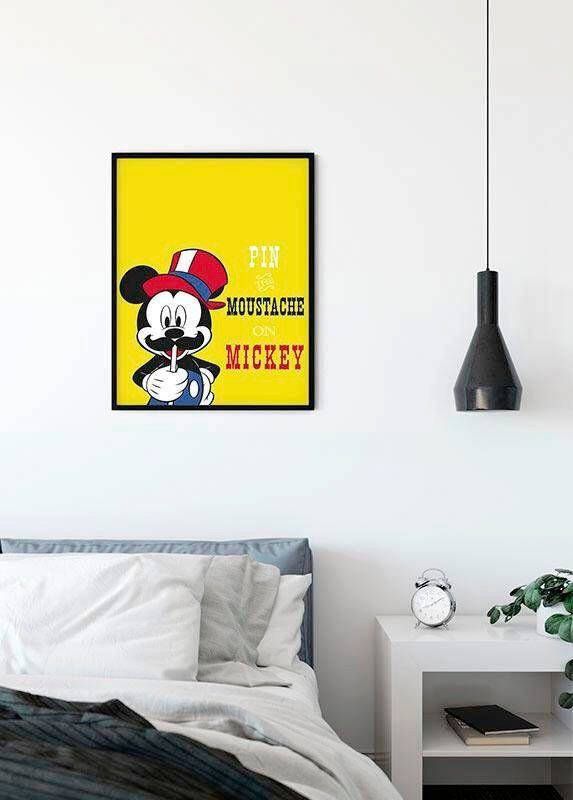 Komar Wanddecoratie Mickey Mouse Moustache Wanddecoratie voor de kinderkamer zonder lijst