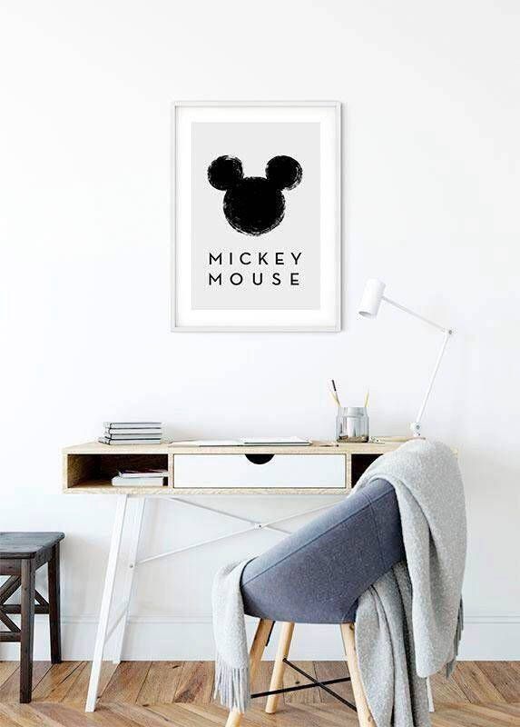 Komar Wanddecoratie Mickey Mouse Silhouet Wanddecoratie voor de kinderkamer zonder lijst