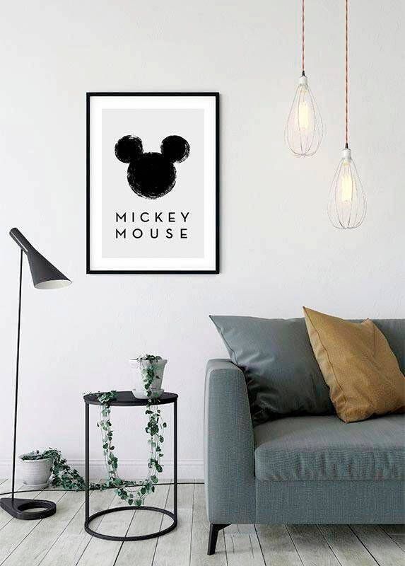 Komar Wanddecoratie Mickey Mouse Silhouet Wanddecoratie voor de kinderkamer zonder lijst