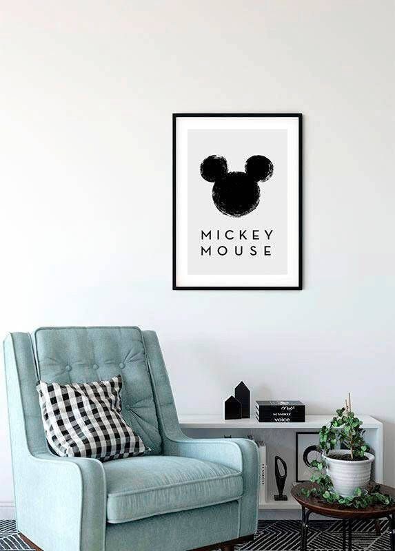 Komar Wanddecoratie Mickey Mouse Silhouet Wanddecoratie voor de kinderkamer zonder lijst