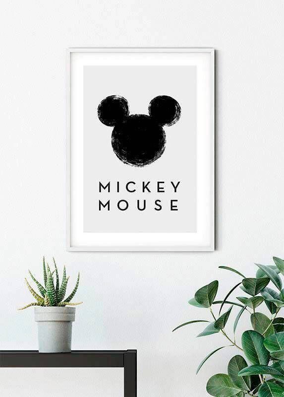 Komar Wanddecoratie Mickey Mouse Silhouet Wanddecoratie voor de kinderkamer zonder lijst