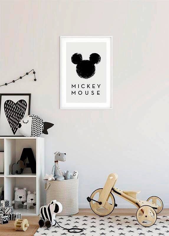 Komar Wanddecoratie Mickey Mouse Silhouet Wanddecoratie voor de kinderkamer zonder lijst