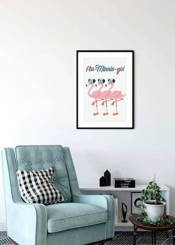 Komar Wanddecoratie Minnie Mouse Fla-Minnie-go Wanddecoratie voor de kinderkamer zonder lijst (1 stuk)