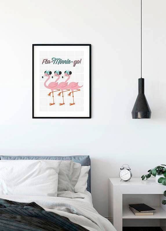 Komar Wanddecoratie Minnie Mouse Fla-Minnie-go Wanddecoratie voor de kinderkamer zonder lijst (1 stuk)