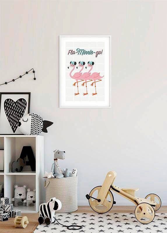 Komar Wanddecoratie Minnie Mouse Fla-Minnie-go Wanddecoratie voor de kinderkamer zonder lijst (1 stuk)