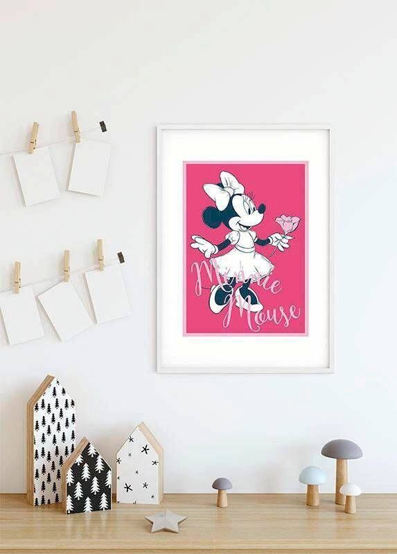 Komar Wanddecoratie Minnie Mouse Girlie Wanddecoratie voor de kinderkamer zonder lijst (1 stuk)