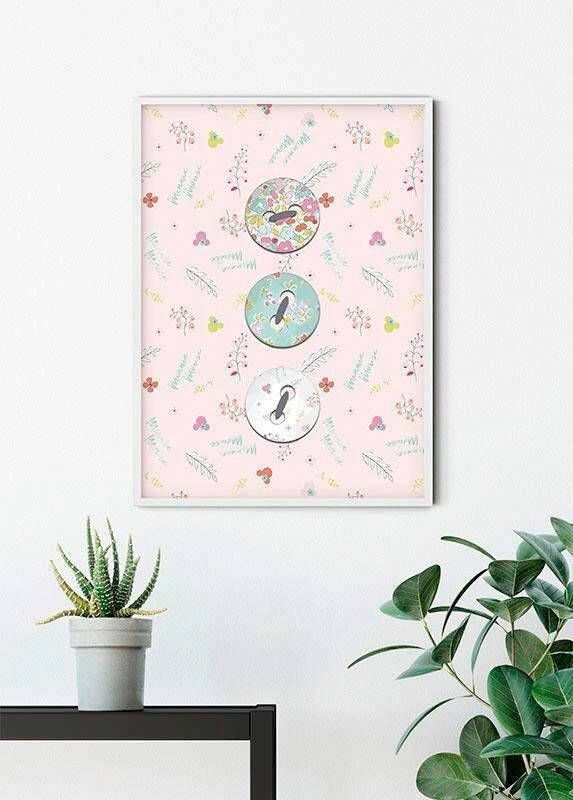Komar Wanddecoratie Minnie Mouse Knoppen Wanddecoratie voor de kinderkamer zonder lijst (1 stuk)