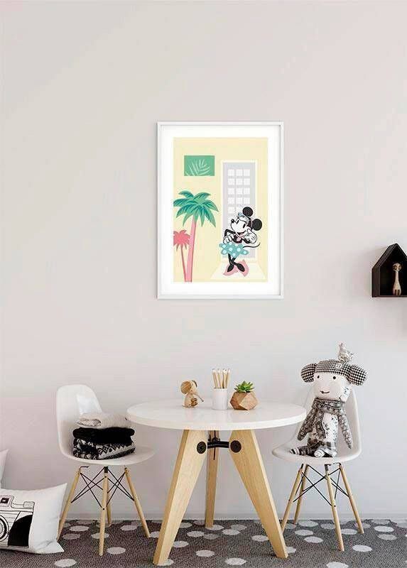 Komar Wanddecoratie Minnie Mouse Palms Wanddecoratie voor de kinderkamer zonder lijst (1 stuk)