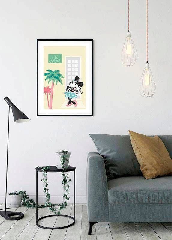 Komar Wanddecoratie Minnie Mouse Palms Wanddecoratie voor de kinderkamer zonder lijst (1 stuk)