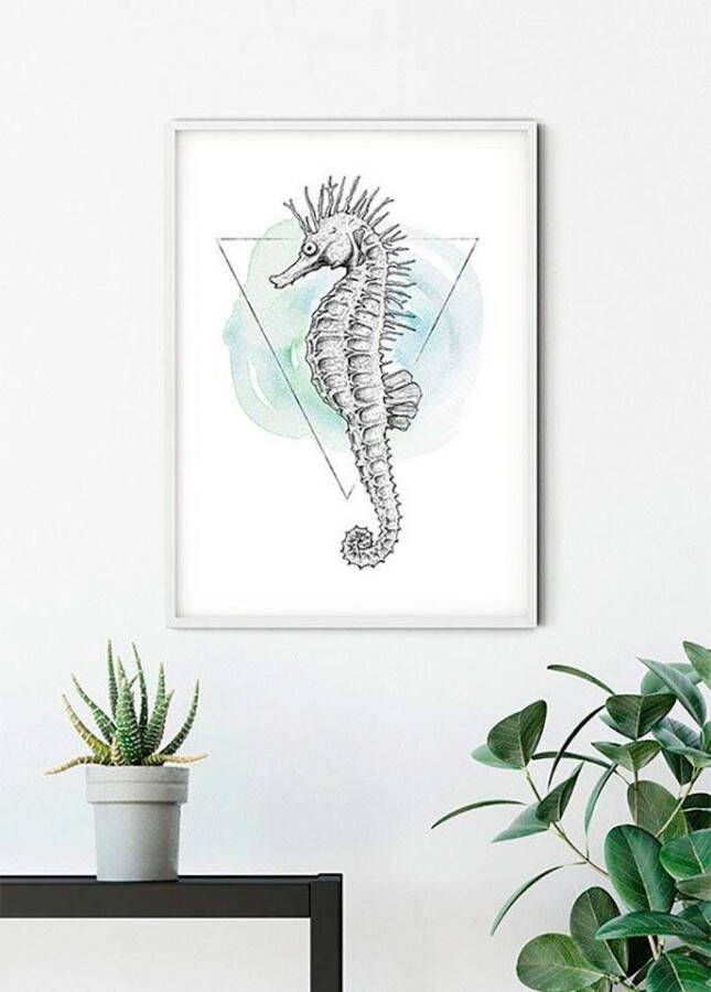 Komar Wanddecoratie Sea Horse Watercolor Wanddecoratie zonder lijst (1 stuk)