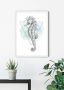 Komar Wanddecoratie Sea Horse Watercolor Wanddecoratie zonder lijst (1 stuk) - Thumbnail 2