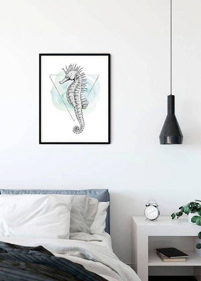 Komar Wanddecoratie Sea Horse Watercolor Wanddecoratie zonder lijst (1 stuk)
